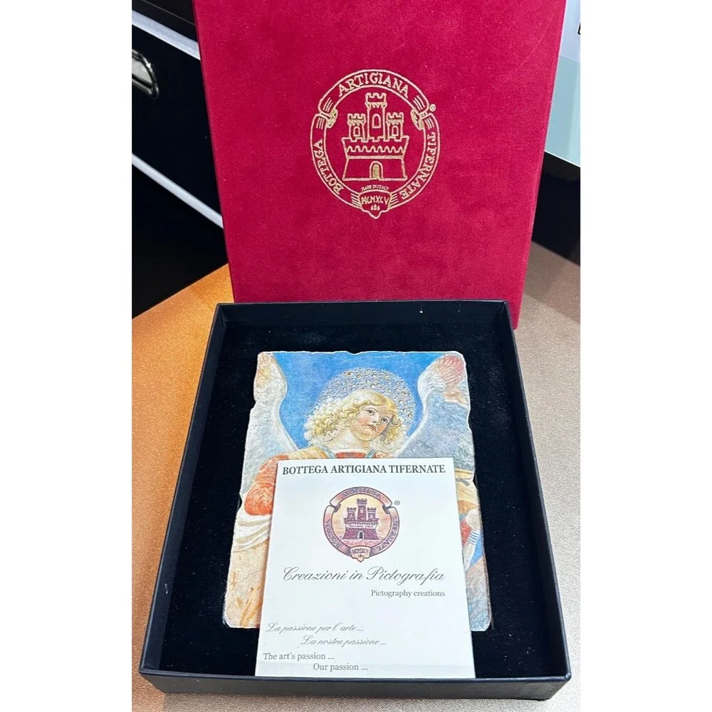 Bottega Artigiana Tifernate Fresco Melozzo da Forli Angel 2011 Box COA Gold Leaf
